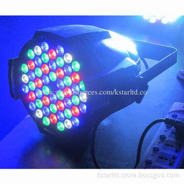 LED stage light with 54 x 3W LED, 8CH, 12 red + 18 green + 18 blue + 6 white LED, 100 to 240V